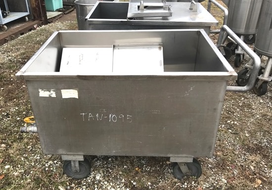 ***SOLD*** (2) approx. 170 Gallon Stainless Steel Sanitary Portable Tanks/Totes. Rectangular 2'6